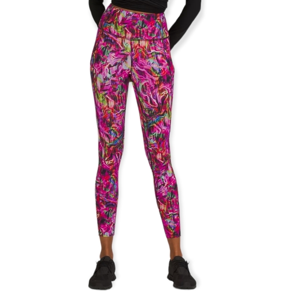 Lululemon Hyper Flow Pink Multi Fast and Free High-Rise Tight 25" with Pockets